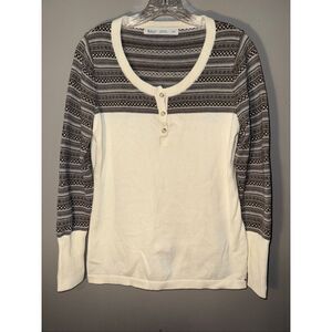 Woolrich Diamond Henley print sweater size medium